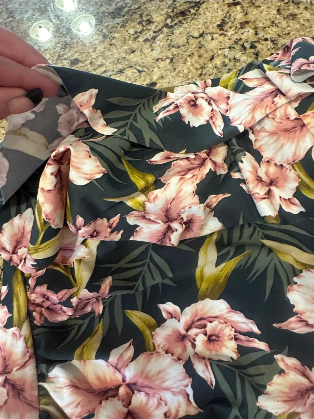 Kona Sol Black Swimsuit with Pink Floral Print - Picture 10 of 10